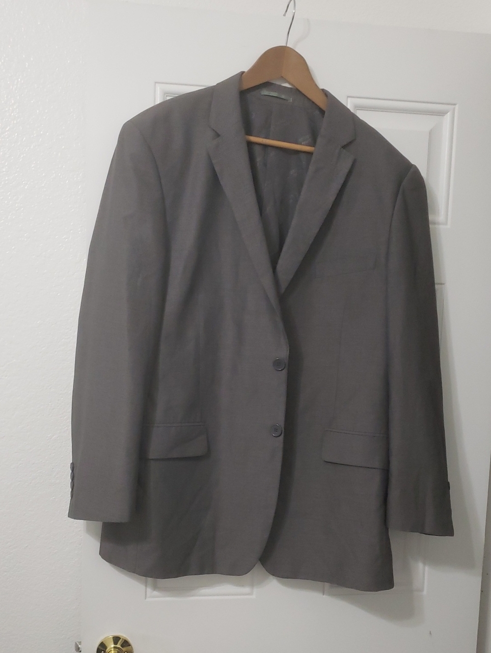 Carlo Lusso 150 Men's Grey Suit Jacket 2-Button Notch Lapel Blazer Size 46R